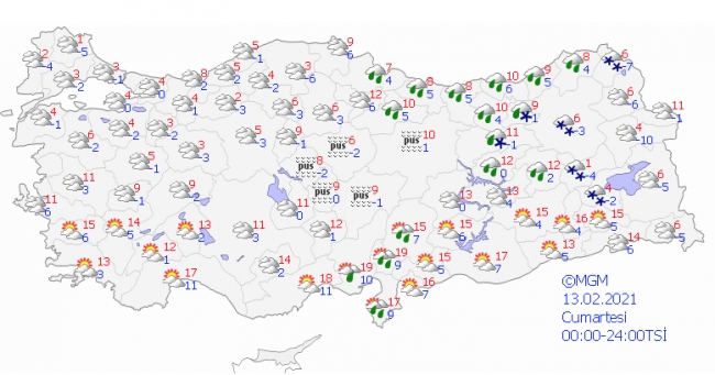 Sağanak, kar ve fırtına uyarısı